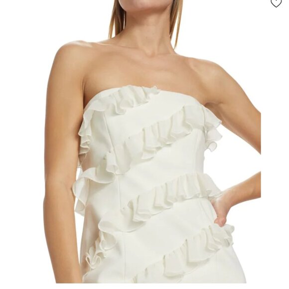 Cinq à Sept Ninette Ruffled Mini Dress in Ivory NWT - Picture 2 of 10